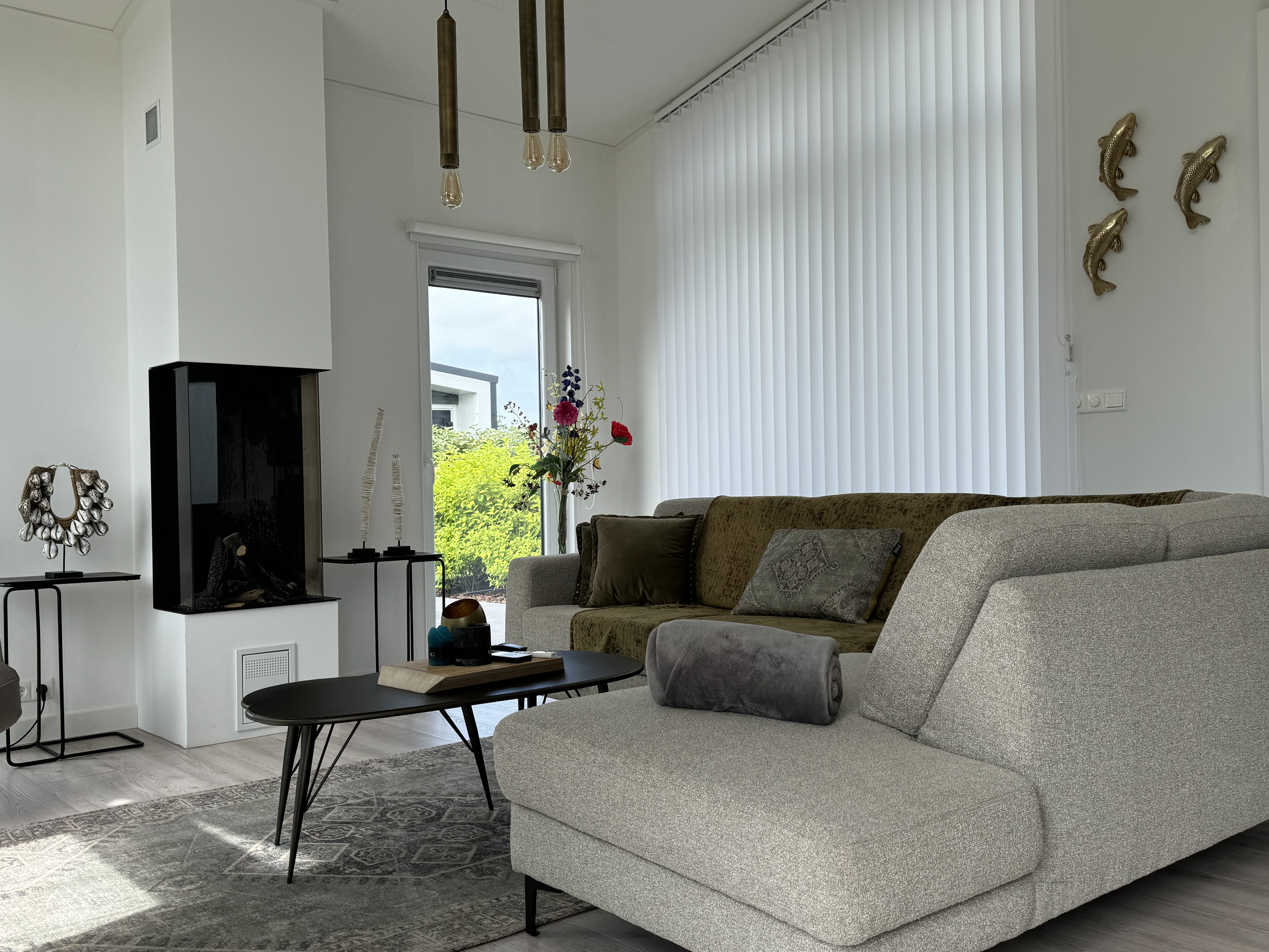 Living room with fireplace